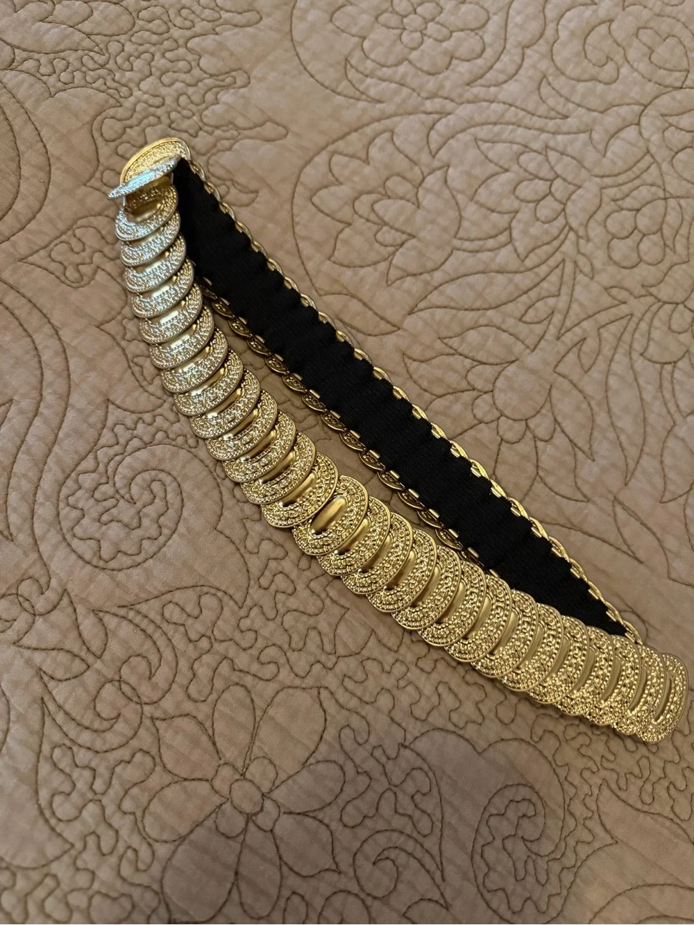 Vintage Style Gold Coin Disc Belt • 80s Glam • Statement Waist Belt • Boho Luxe